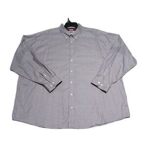 Joseph Abboud Mens 3XL Shirt Purple Plaid Check Long Sleeve Button Up Pocket